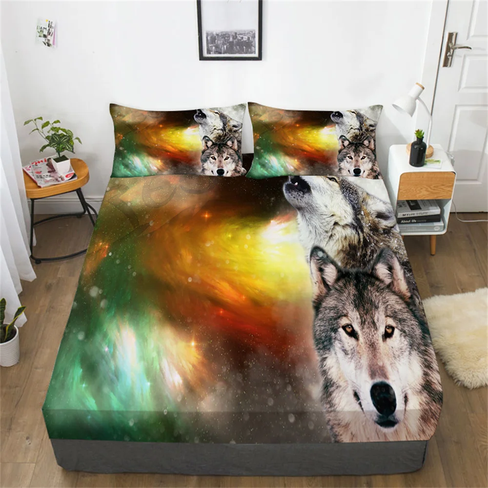 Комплект постельного белья с 3D рисунком волка для мальчиков и девочек комплекты