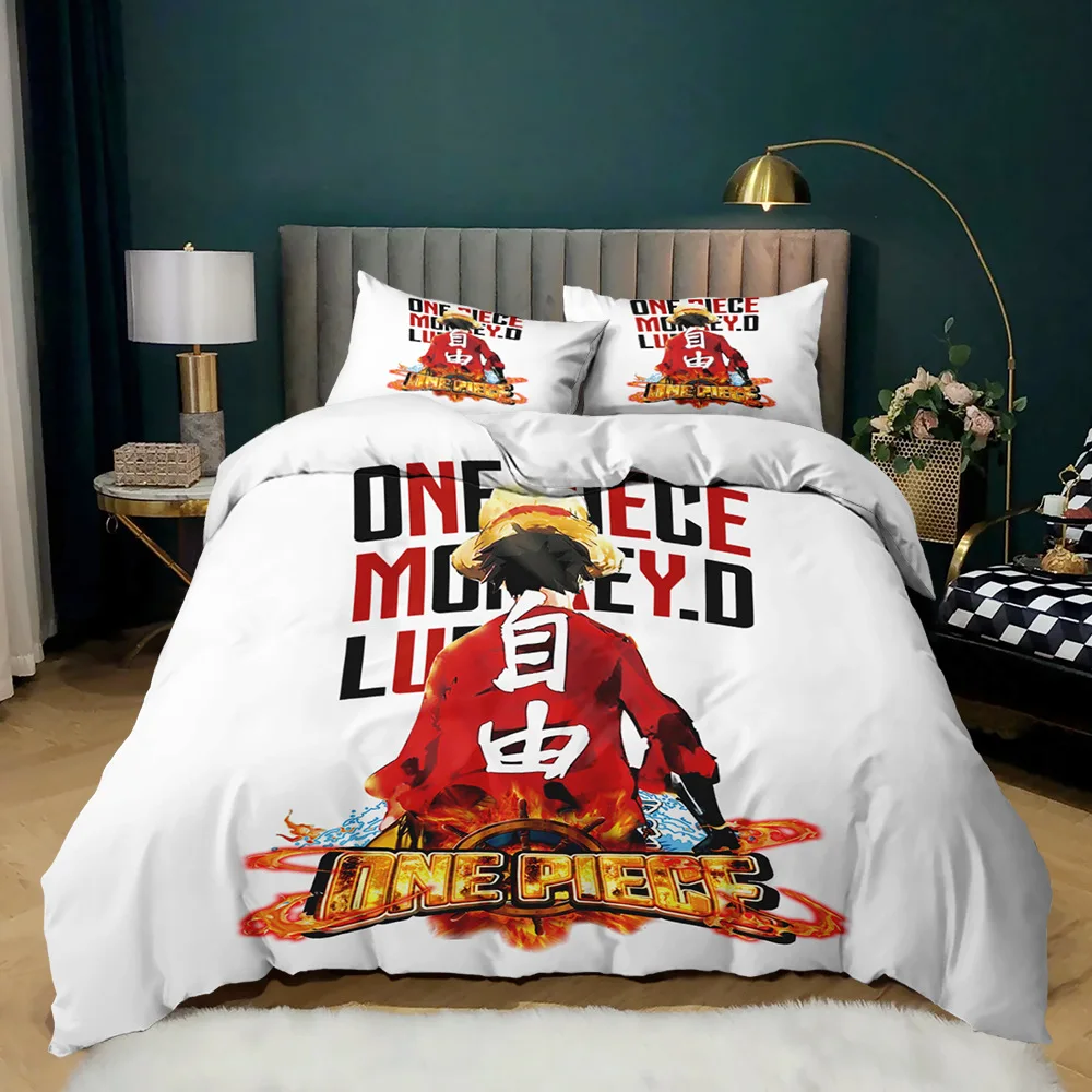 Комплект постельного белья с персонажами аниме для декора комнаты: одеяло-чехол King, Queen, Double, Twin размеров для взрослых поклонников японских мультфильмов.
