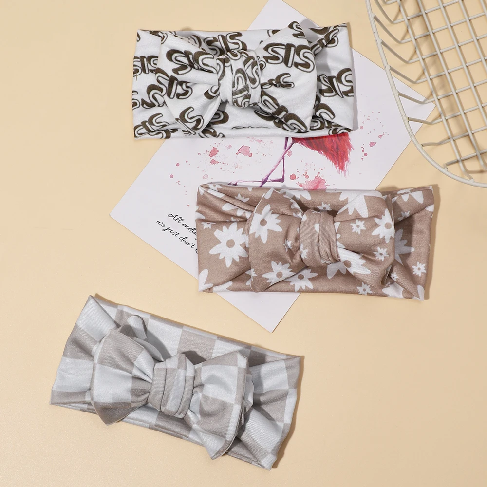 

Lovely Newborn Baby Headband for Girls Elastic Print Style Children Turban Baby Bows Soft Nylon Kids Headwear Hair Accessories