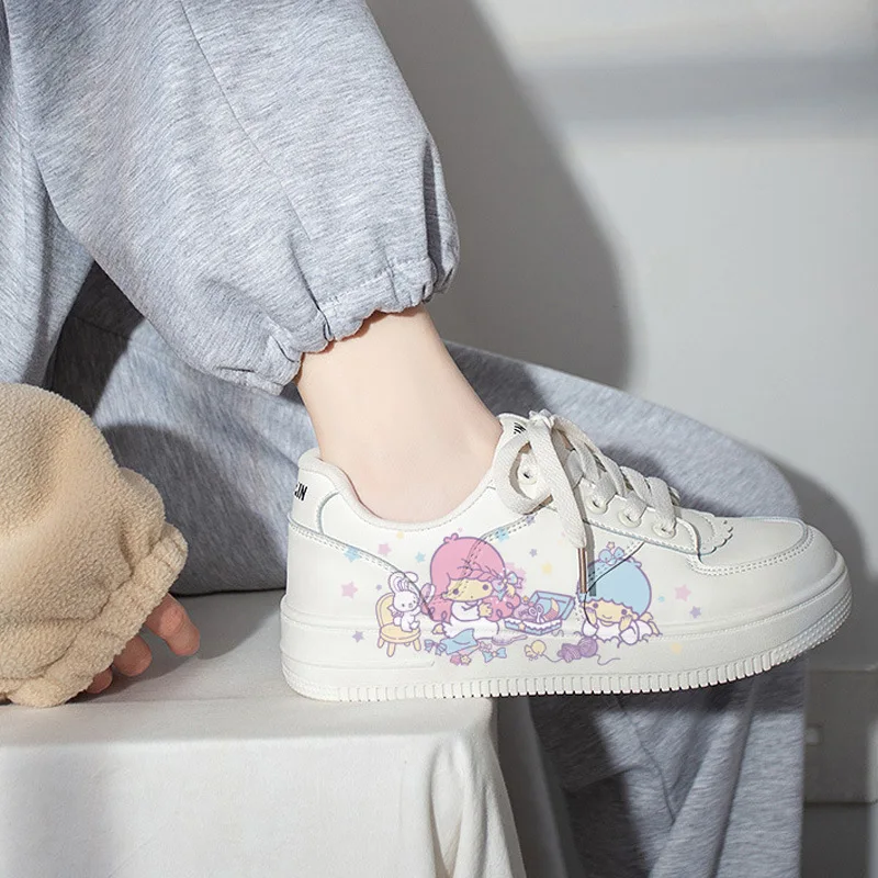 Кроссовки Kawaii Sanrio с маленькими двойными звездами модная мультяшная повседневная