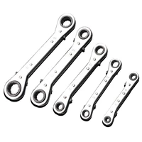 5pcsset end ratchet spanner chrome vanadium alloy steel double ring wrenches crooked for narrow spaces car repair metric