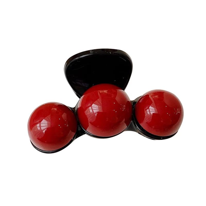 Новые модные зажимы для волос с красным жемчугом пластиковые дешевые аксессуары