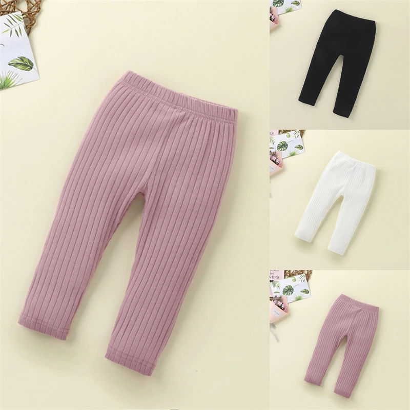 

Infant Baby Girls Boys Leggings With Vertical Pattern Elastic Waist Adjustable Solid Color Simple Autumn Clothing 0-18M