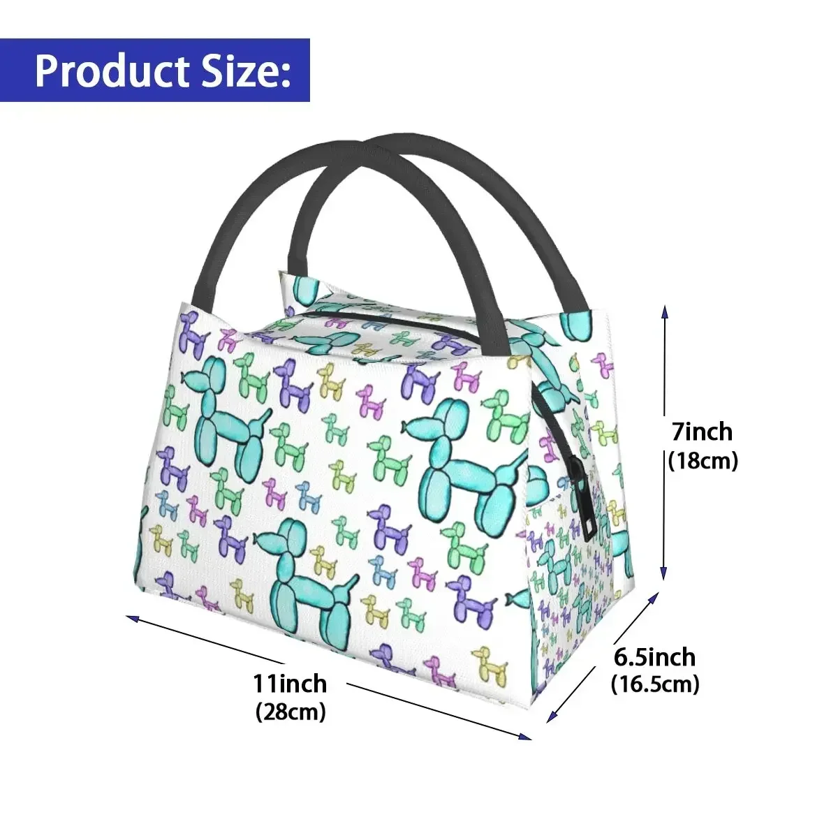 Сумка для ланча с разноцветными воздушными шарами винтажный офисный портативный