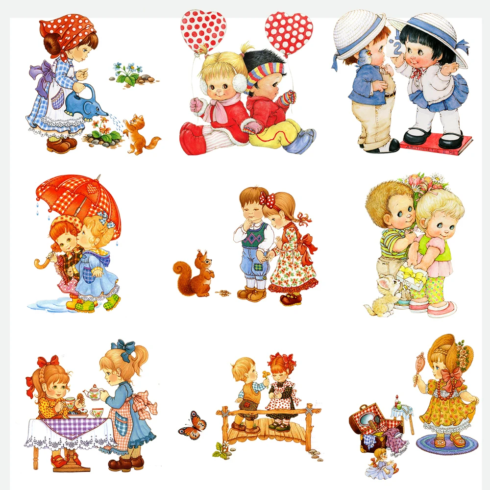 15 см Детские американские наклейки с термопереносом утюгом для девочек и