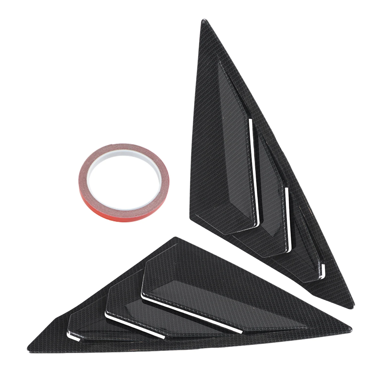 

1pair Easy Install With Tape Protective Durable Solid Exterior Decoration Cover Sunshade Car Accessory Rear Side Window Louver