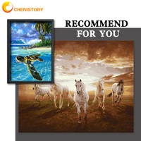 chenistory painting by number animal drawing on canvas with frame diy kits for adults acrylic paint pictures coloring by numbers