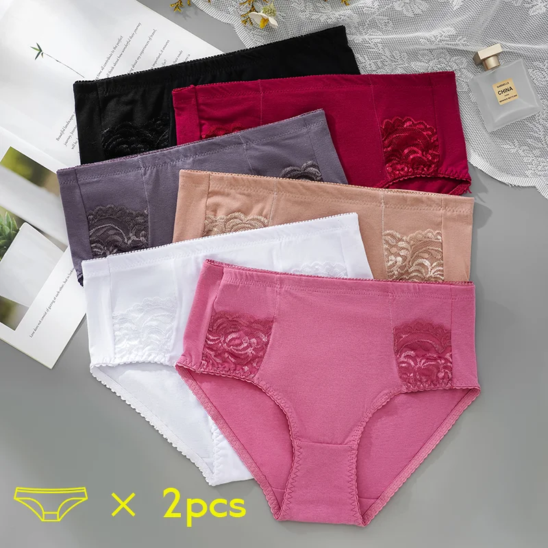 Panties Lingerie Underwear Women Plus Size Sexy Female Underwear Fashon Mid Rise Floral Women Briefs Cotton