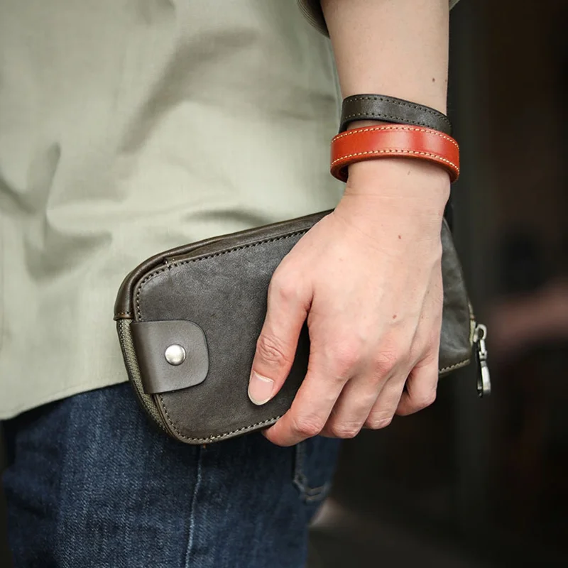 AETOO Кожаная нагрудная сумка мужская летняя для мобильного телефона маленькая