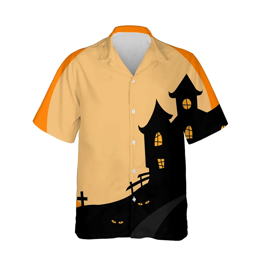Jumeast 3D Halloween Festival Clothing Blouses Summer Fashion Mens Hawaiian Shirt Short Sleeve Streetwear Comfortable Men Shirt