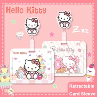 cartoon cute hello kittys card sleeve sanrio pendant kawaii beauty work permit badge student bus card cover keychain toy girls