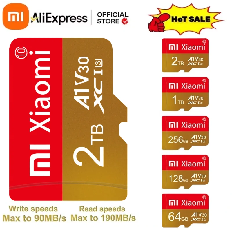 Карта памяти Xiaomi 2TB 1TB Class10 V60 A2 TF Card 512GB Mini SD 128GB