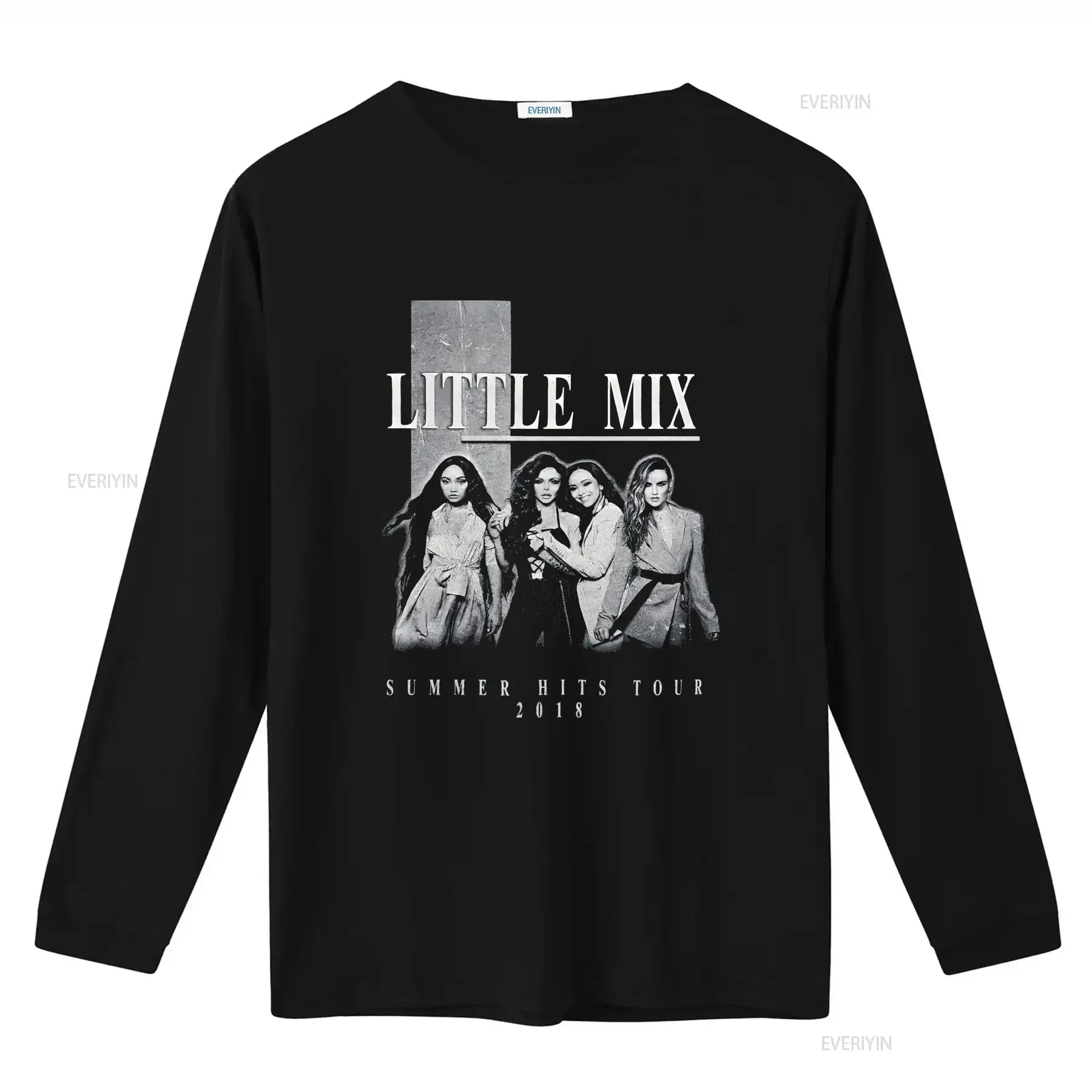 Фото Футболка Little Mix, маленький размер, мужская, черная, хлопковая, для концертов, в стиле поп-музыки, 2018 года, винтажная, с эффектом потертости, для повседневной носки, стильная №3