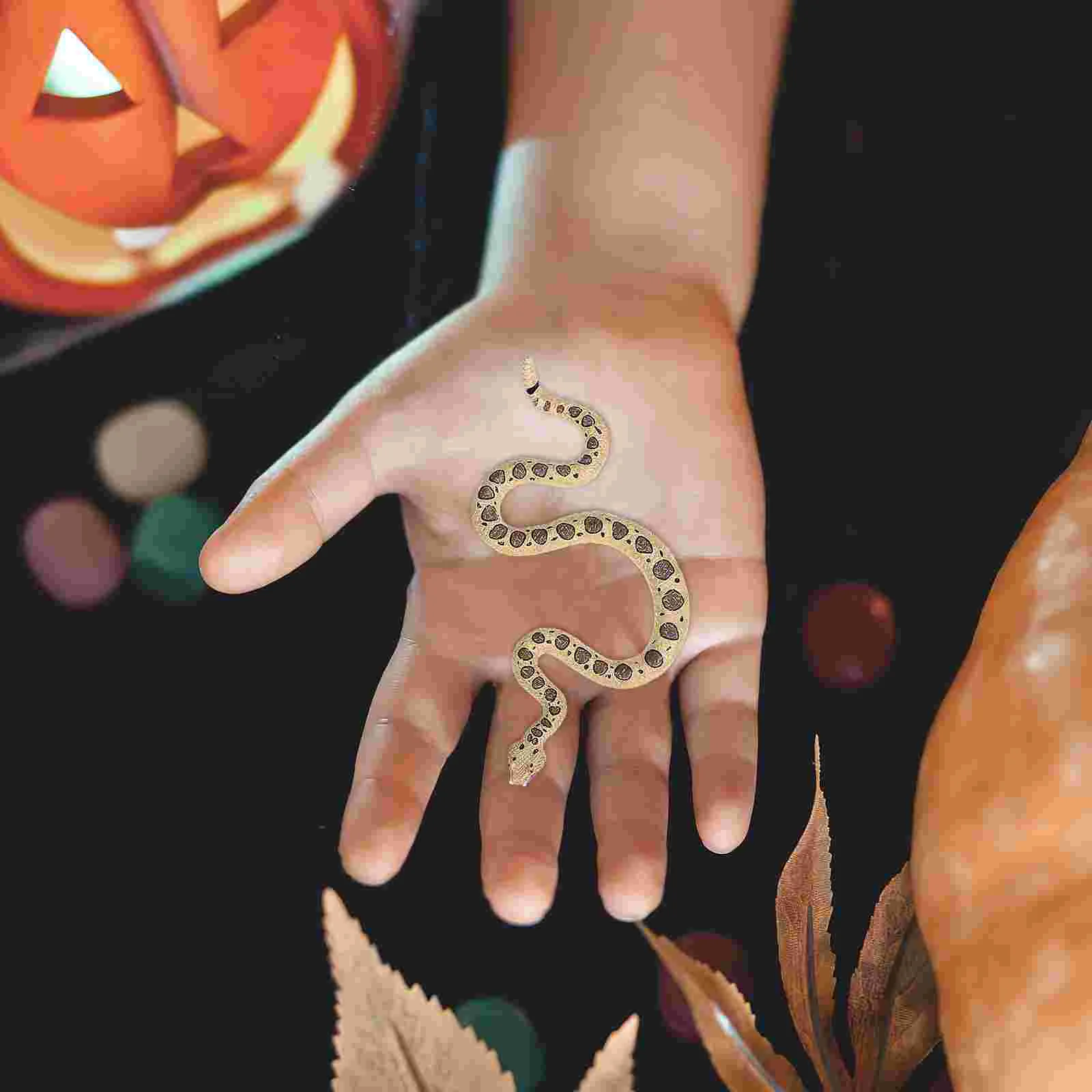 Игрушки на Хэллоуин искусственная змея модель розыгрыша деревянная коричневая