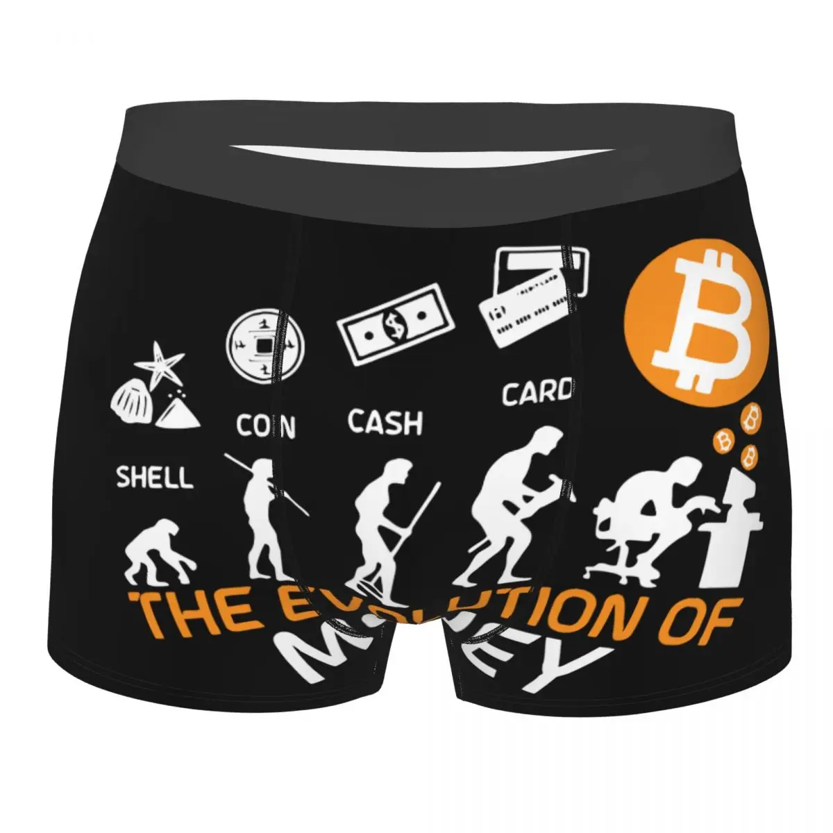 

Men's Boxer Briefs Shorts Panties The Evolution Of Money Bitcoin Soft Underwear Crypto Coin Cryptocurrency Plus Size Underpants