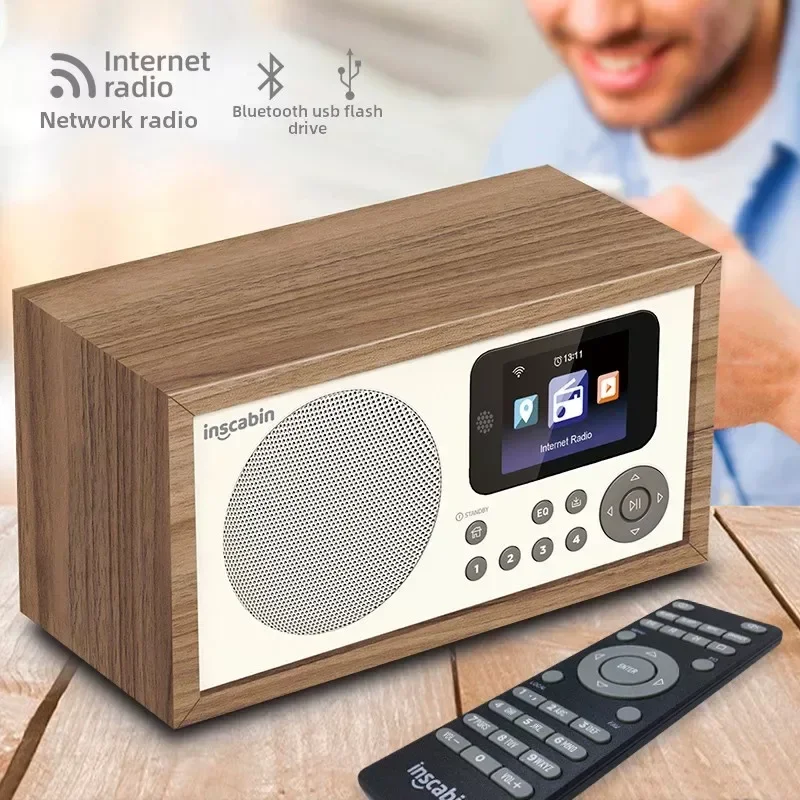 Фото Ретро-портативное интернет-радио, Wi-Fi/DAB/FM-радио, беспроводная Bluetooth-колонка, с пультом ДУ, поддержкой Spotify Connect, цветной TFT-экран №1