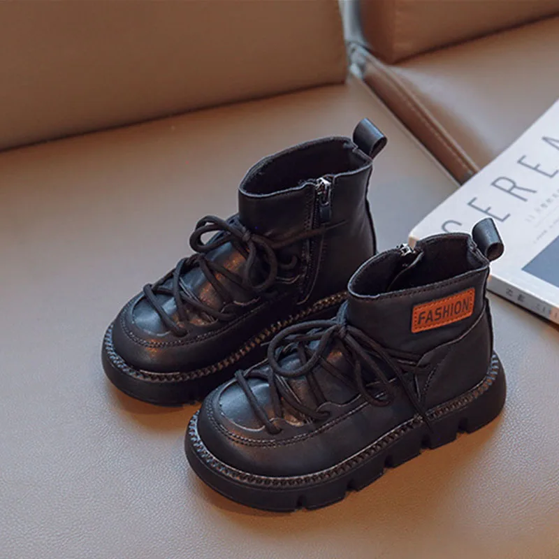 

Детские короткие ботинки весна-осень 2022 ботильоны в британском стиле для мальчиков кожаные ботинки для девочек