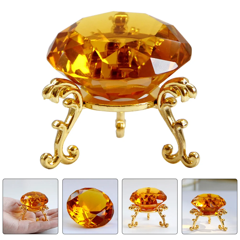 

Crystal Diamondpaperweight Stand Wedding Display Table Suncatcherbase Decor Holdernail Centerpieces Metal Ornament