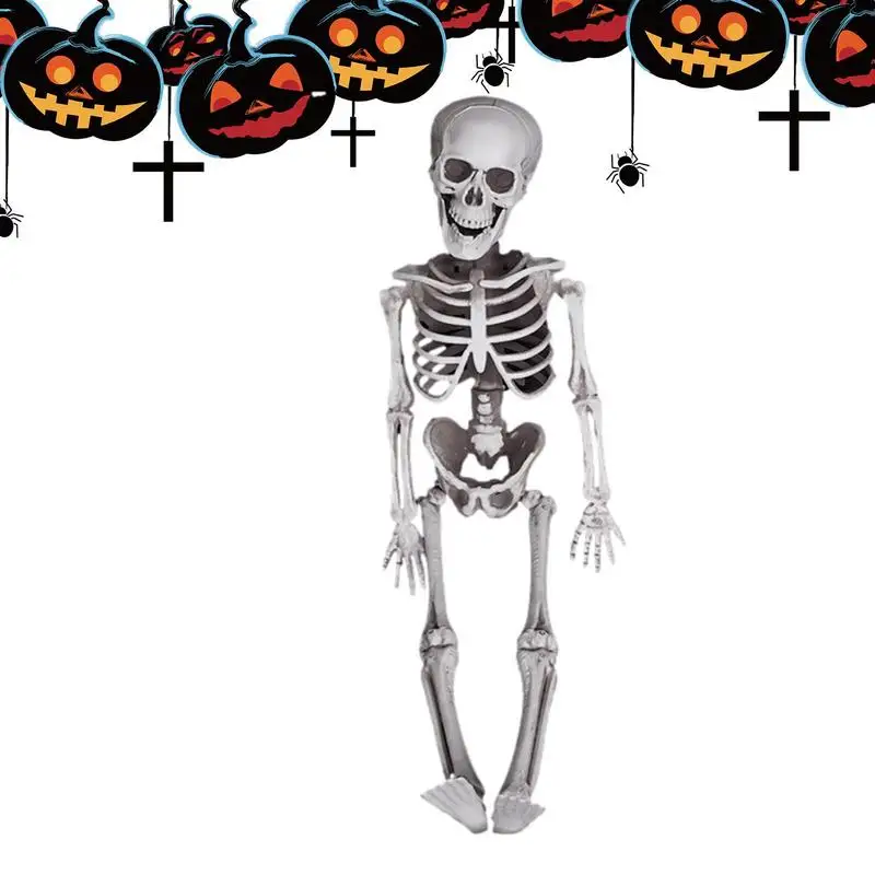 

Full Body Halloween Skeleton Realistic Human Bones With Movable Joints Horrible Halloween Decor For Lawn Garden Party Haunted