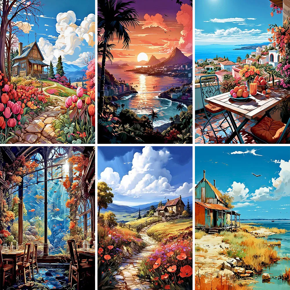 Набор алмазной живописи PYABPD круглый акриловый рисунок в американском стиле с