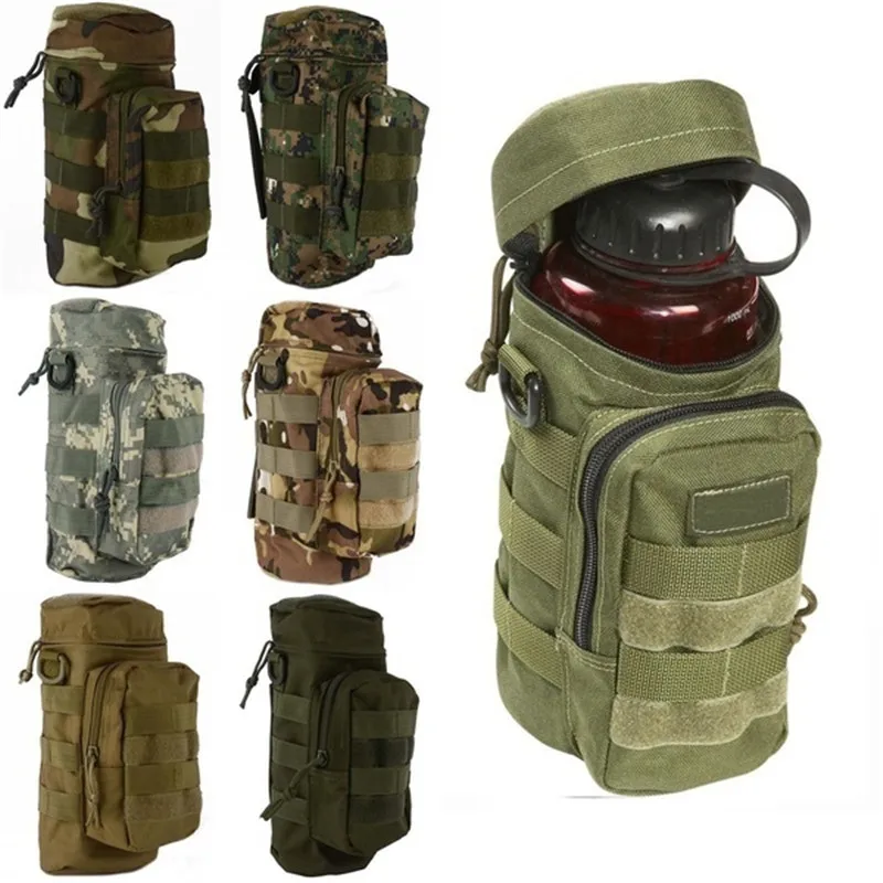 

600D Outdoor Tactical Military Nylon Water Bottle Bag Molle Kettle Waist Bag Pouch Outdoor Hunting Hiking Waist Kettle Pouch Bag