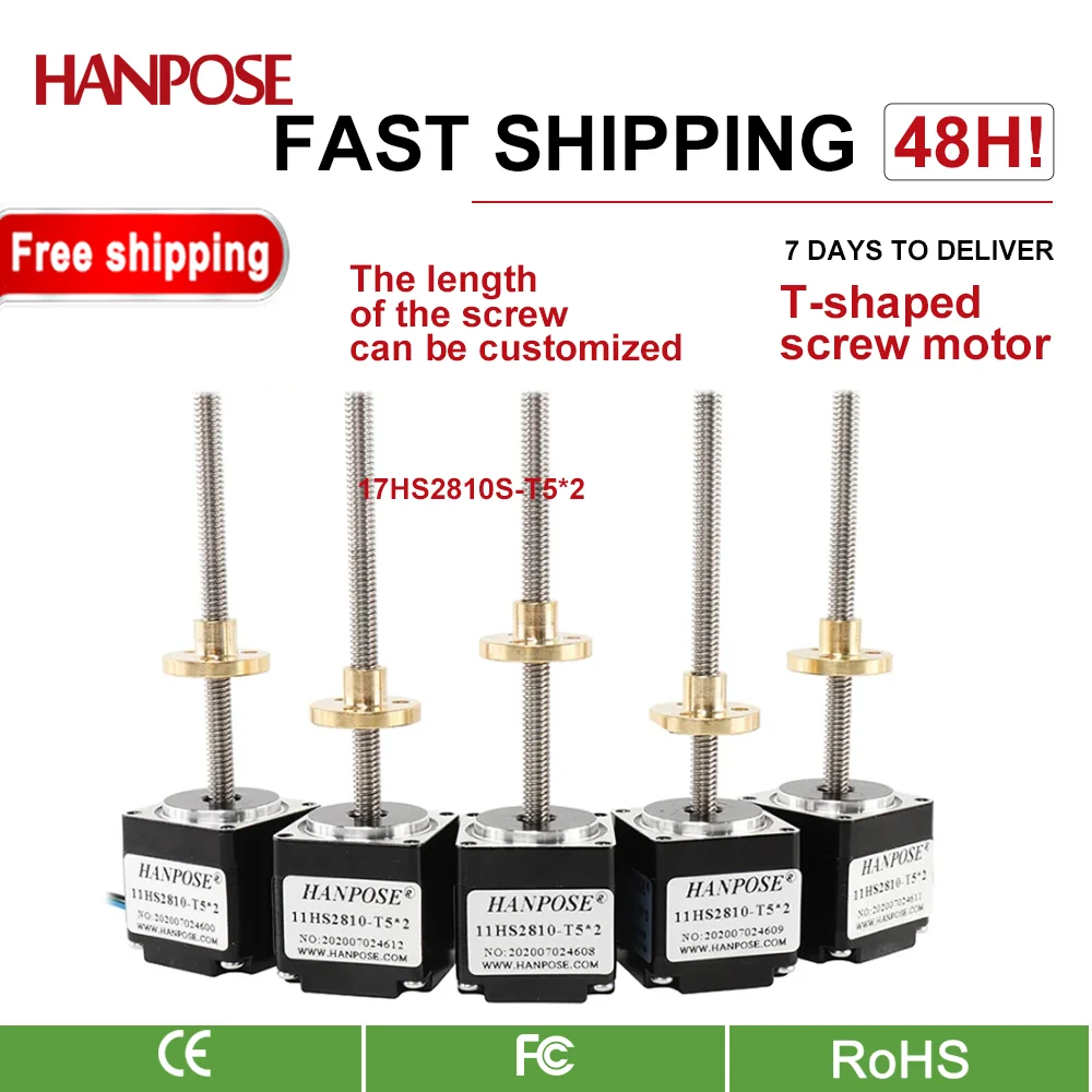 5 шт. NEMA11 винтовой двигатель 11HS2810-T5 * 2 200/250/300 мм стержень линейный Stepxping 28 с