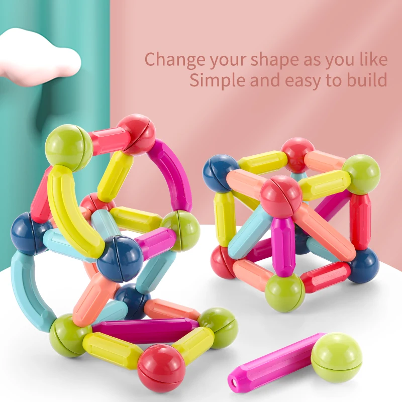 

Magnetic Constructor Blocks Set Toys for Kids Magnet Stick Rod Building Blocks Classic Montessori Educational Toys For Children