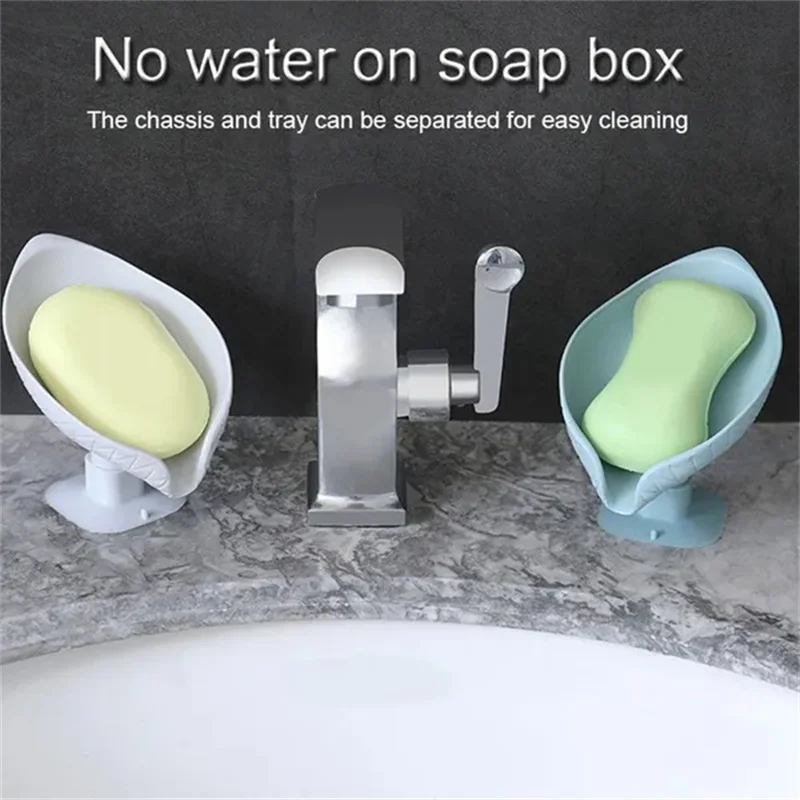 

Soap Box Soap Shelf Leaf-shaped Vertical Suction Cup Drainage Non-perforated Wall-mounted Toilet And Bathroom Accessories