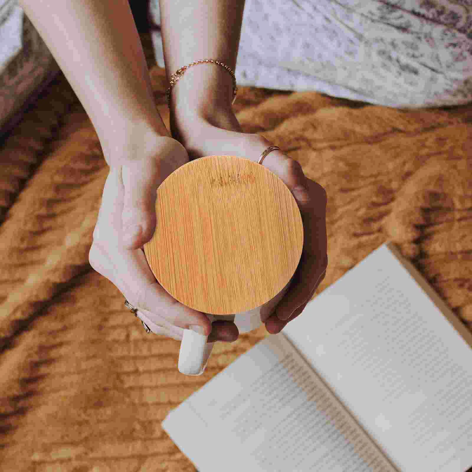 3 шт. чашка для воды с бамбуковой крышкой кофейные чашки крышки хранения свежести