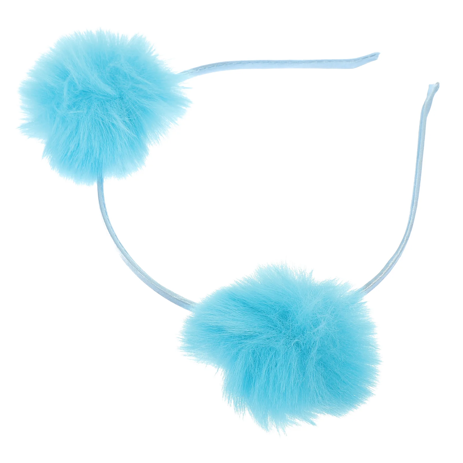 

Fur Ball Headband Colored Headbands Holiday Pom Party Hair Carnival Cosplay Kids