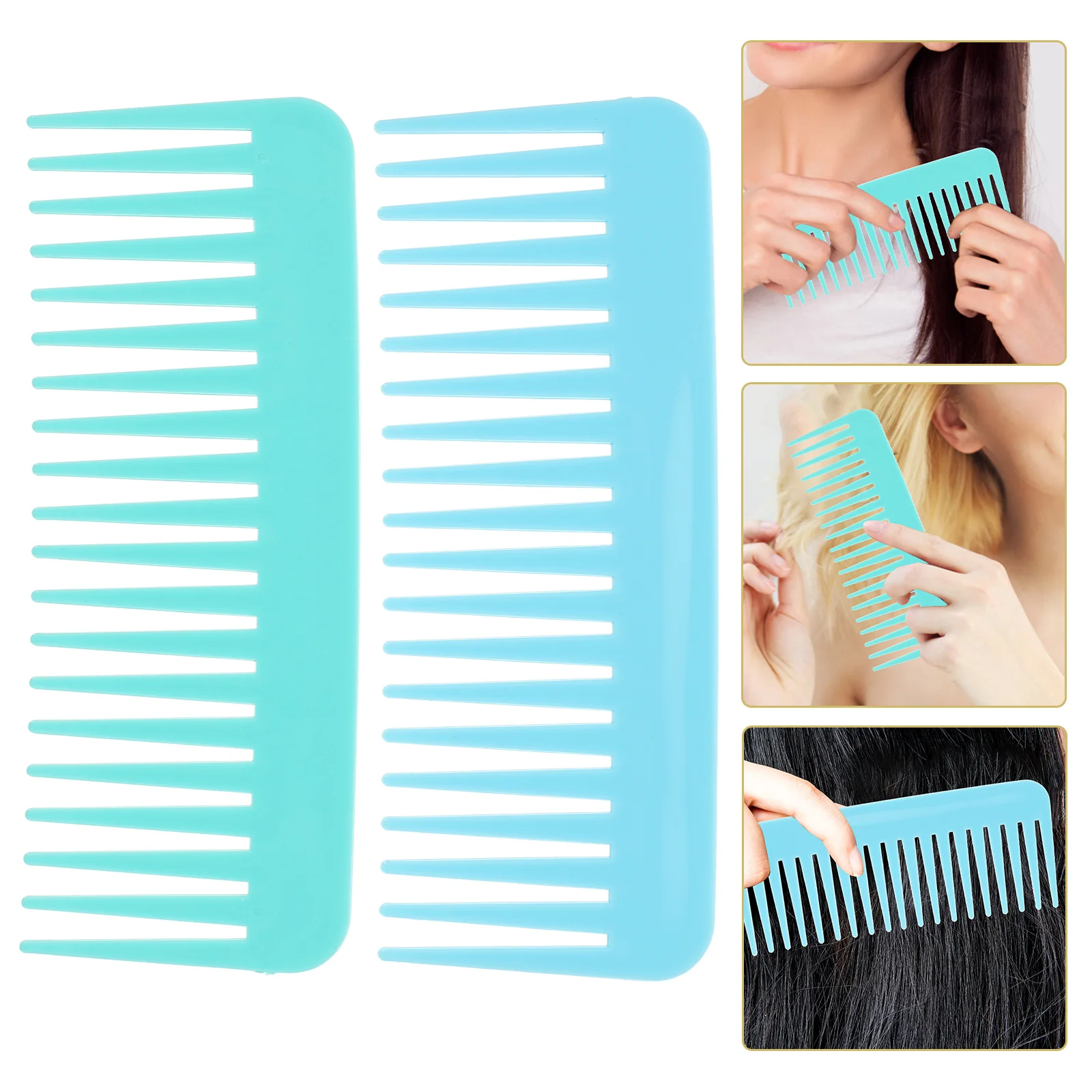 

2 Pcs Detangling Comb Salon Shampoo Comb Big Tooth Hair Comb Flat Thick Wide Tooth Comb Carry Teasing Wet Comb