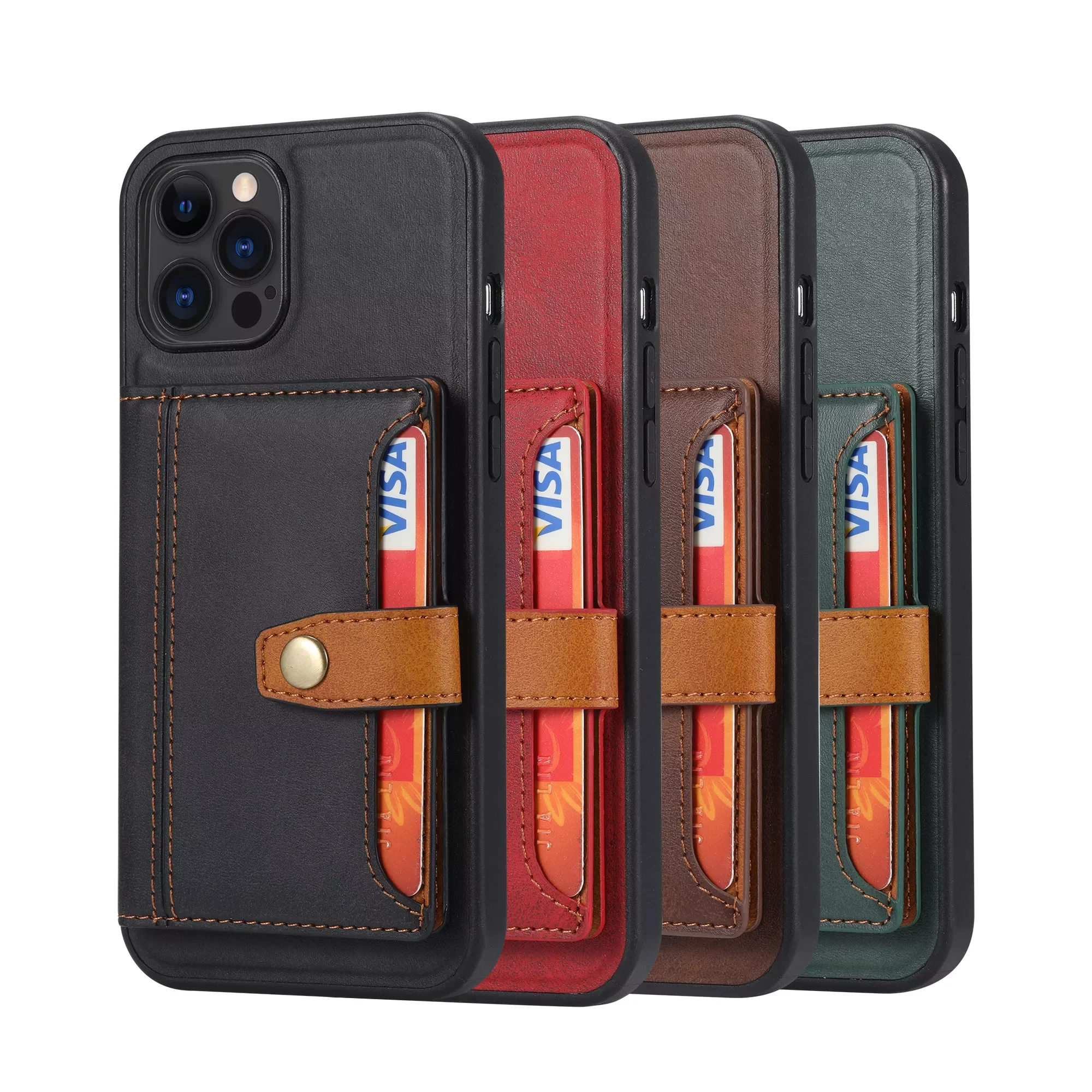 

Luxury Card Holders Wallet Case For iPhone 12 Pro Max Xs Max XR X Magnet Buckle Cover for iPhone 11 Pro Max 6 6S 7 8 Plus Case