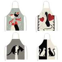 nordic love couple cats apron kitchen kitchen accessories aprons for woman sleeveless apron korean kitchen supplies linen apron