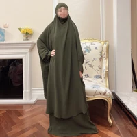 ramadan eid muslim prayer garment women long khimar hijab abaya inner sleeveless dressjilbab top abayas set islam clothes niqab