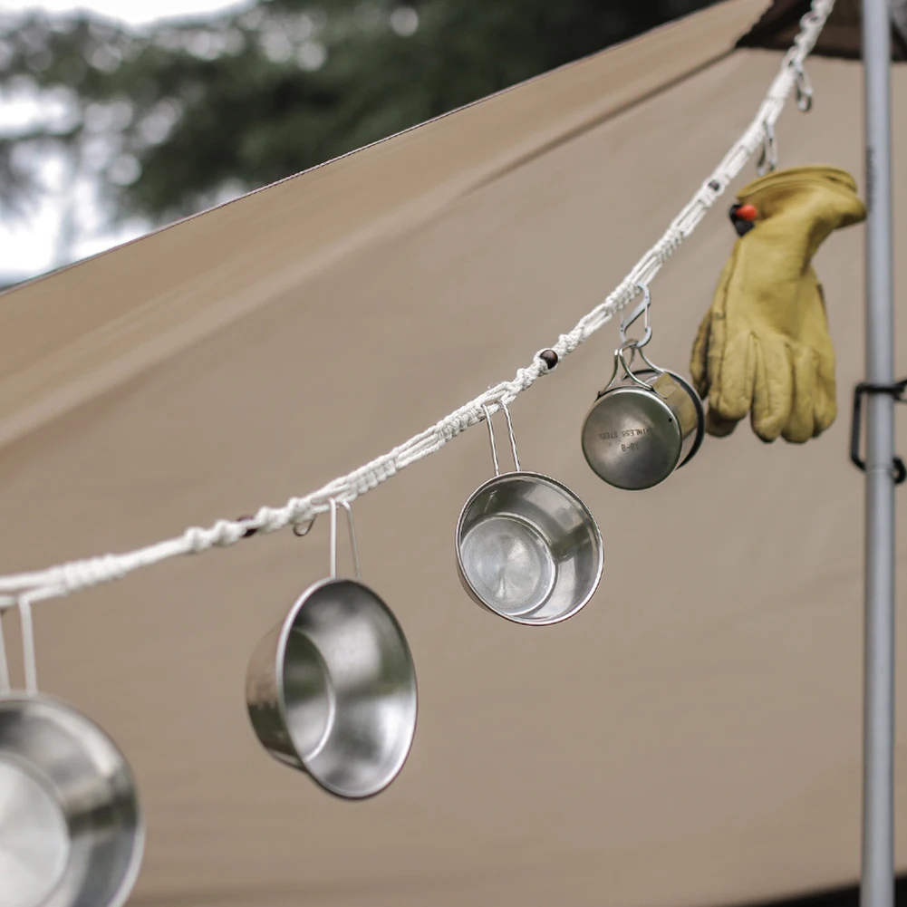 

2m Outdoor Hanging Rope Multi-use Portable Lanyard Canopy Hanger Camping Campsite Storage Strap Hiking Tent Accessories