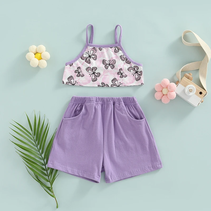 

2 шт., детские шорты-бабочки с принтом