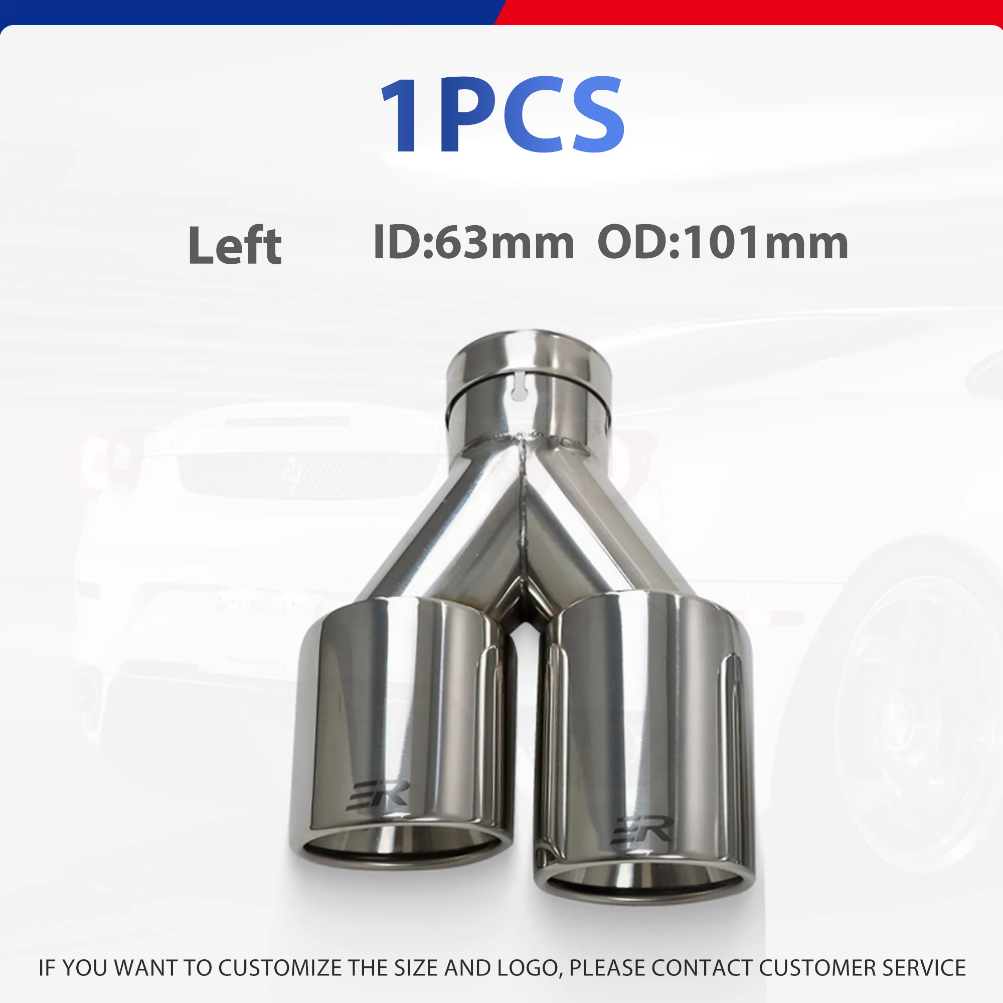 

ER Нержавеющий наконечник выхлопной системы, автомобильные аксессуары, двойное выпускное сопло, обновление для украшения автомобиля, хвостовые трубы, модификация глушителя