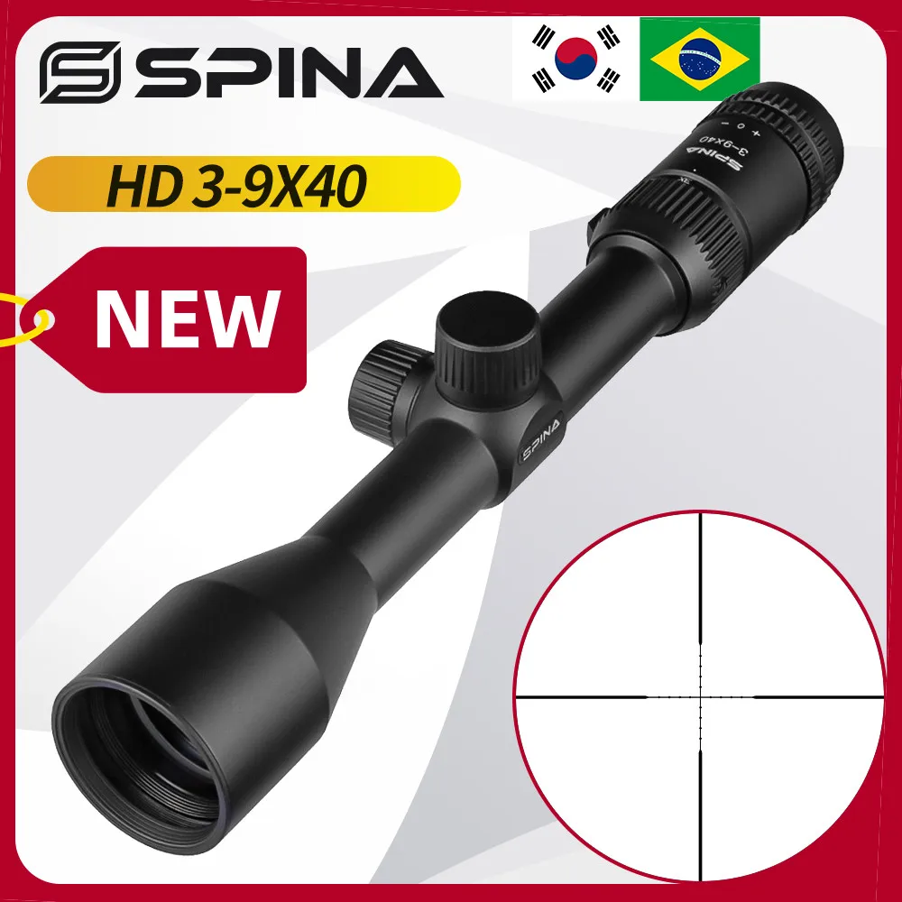

SPINA Optics 3-9x40 HD Tactical RifleScope Sight Mirror Air Rifle Medium/Long Range Amplified Hunting Shooting