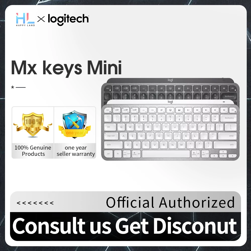 Оригинальная миниатюрная беспроводная клавиатура Logitech MX Keys с подсветкой