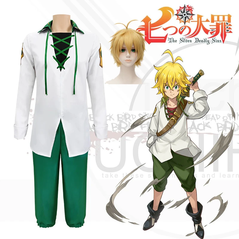 

Hot Anime Seven Deadly Sins Cosplay Meliodas Cosplay Costume wig Dragon's Sin of Wrath Nanatsu no Taizai Imashime no Fukkatsu