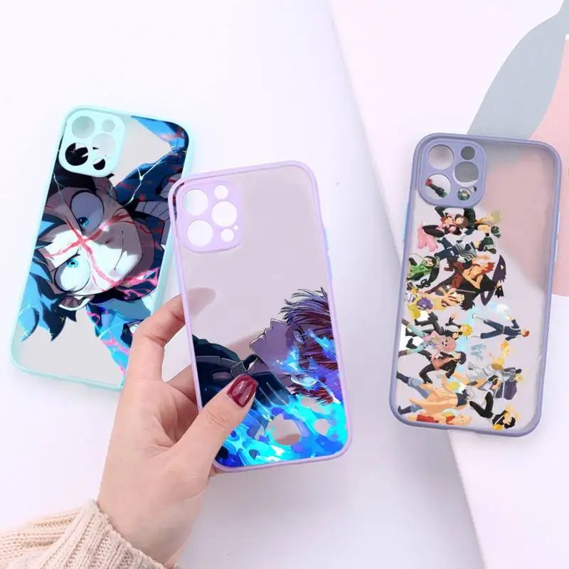 

Anime My Hero Academia Phone Case For iPhone 13 12 11 Mini Pro XR XS Max 7 8 Plus X Matte transparent Purple Back Cover