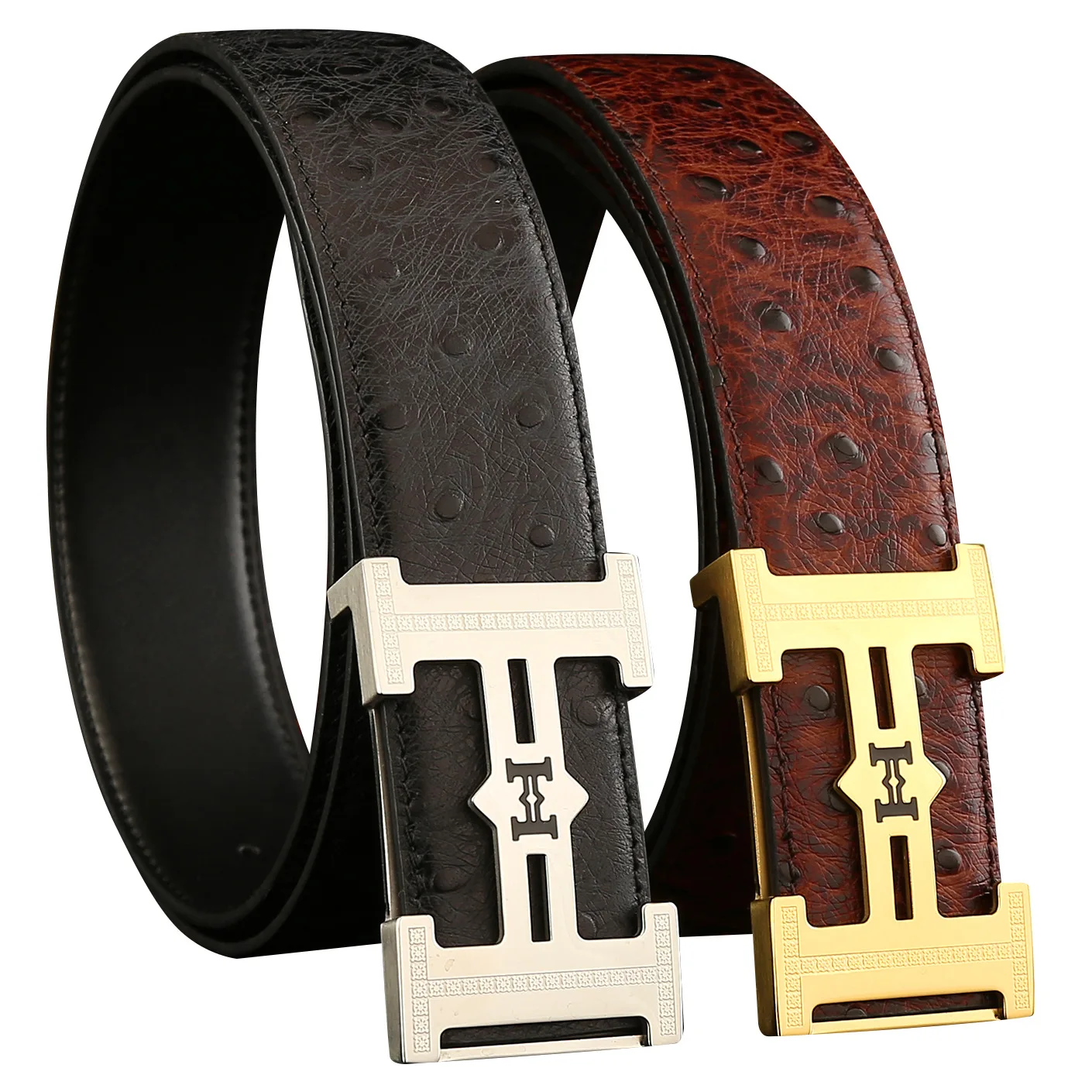 

2022 new style belt high-quality steel buckle men's 3.8cm trousers top steel button head gushuai belt men's free postage