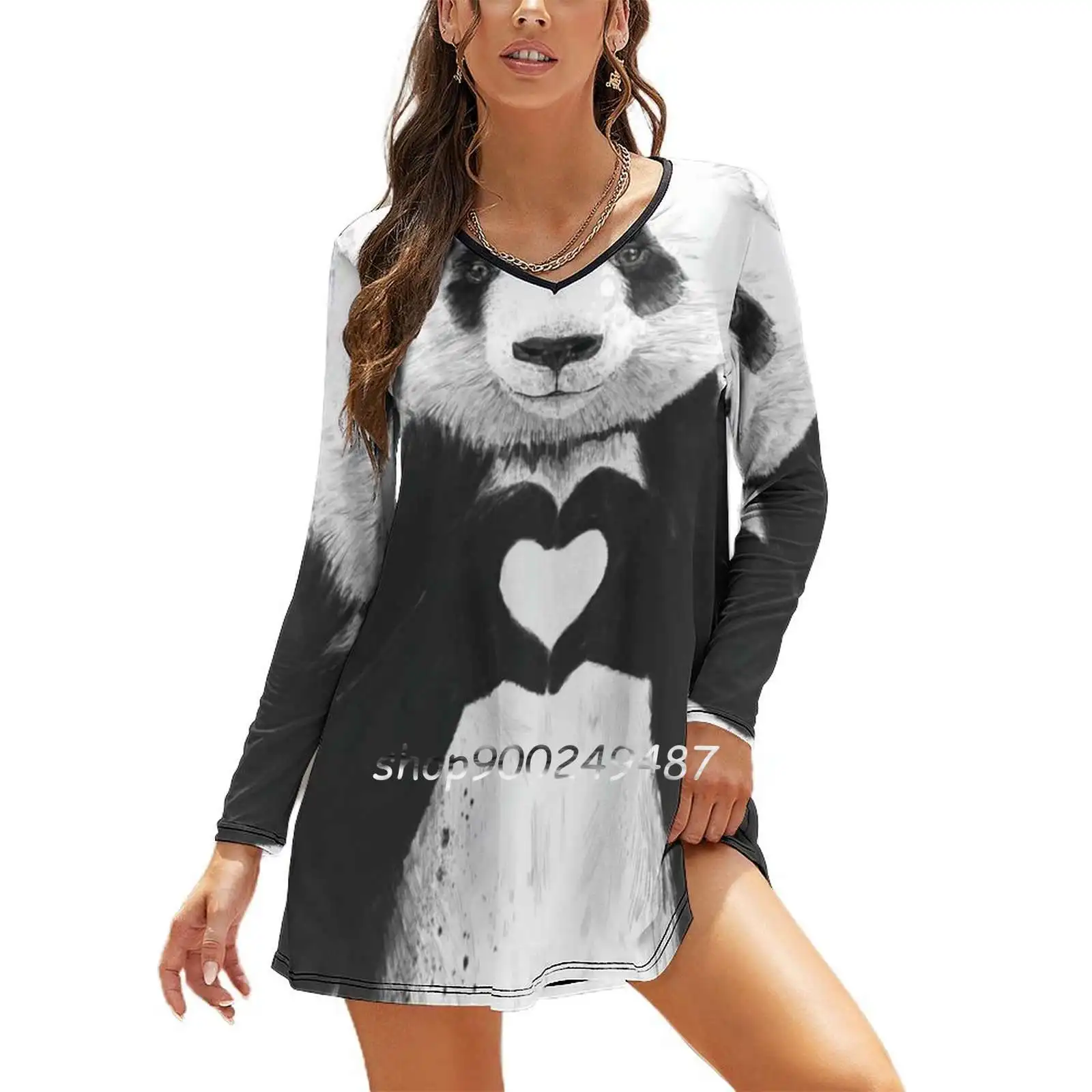 

Женское повседневное мини-платье с высокой талией и длинным рукавом