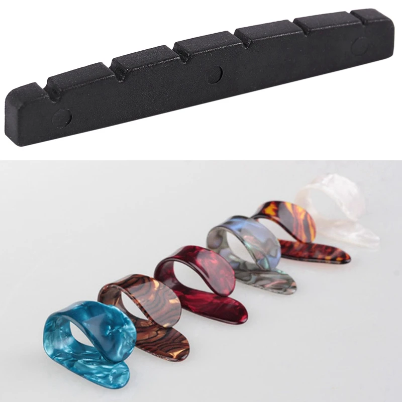 1 самосмазывающаяся шлицевая гайка и 4 штуки пальцевая гитара целлулоидный