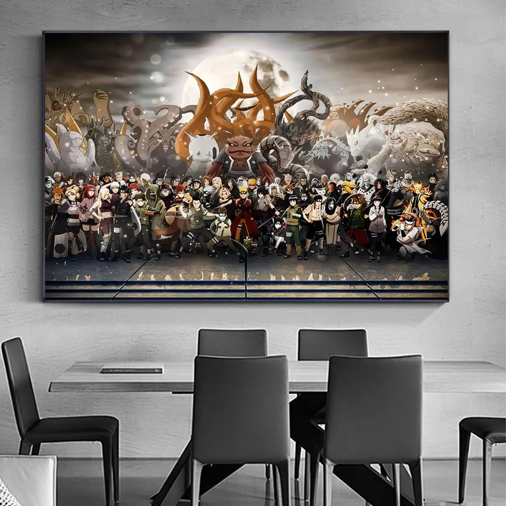 Японская Классическая Картина на холсте из аниме настенное искусство драконий