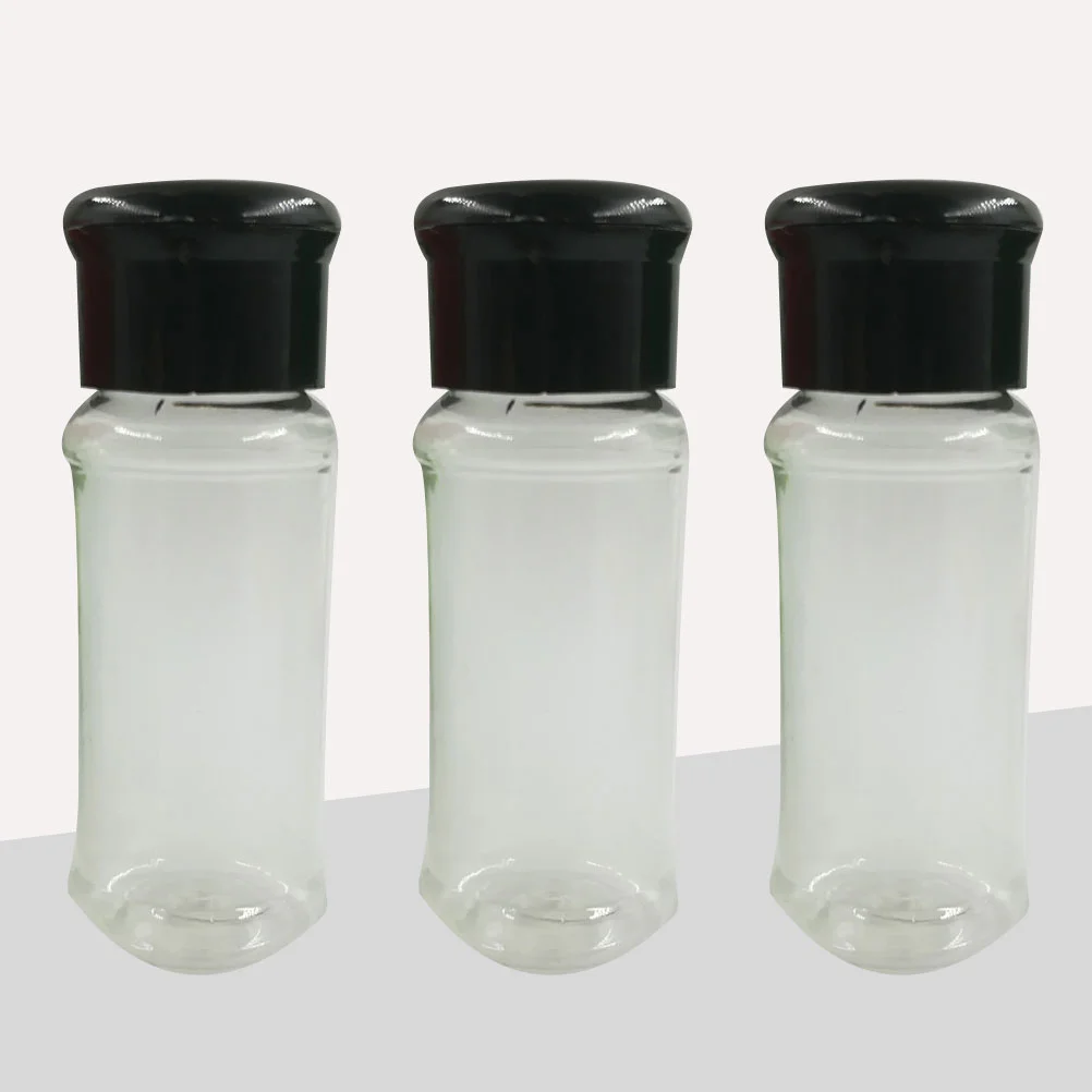 

Jars Seasoning Shaker Plastic Shakers Empty Pepper Glitter Containers Clear Lids Black Condiment Pot Kitchen Storage Jar Salt