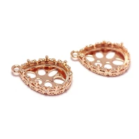2pcs crown charms for earringsrose gold plated brass pendant 18 45x12 75mmovel drop earring charms jewelry necklace making