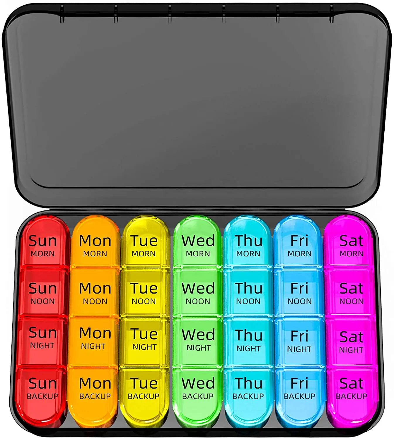 

Weekly Pill Organizer 4 Times a Day, Daily Pill Box 7 Day, Large Travel Pill Case with 28 Compartment to Hold Medicine, Vitamin