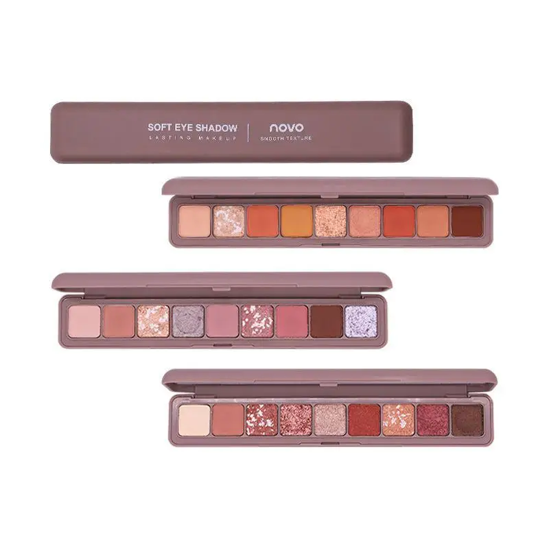 NOVO Keyboard Fingertip Nine-color Eyeshadow Palette Pearlescent Waterproof Earth Color Eyeshadow