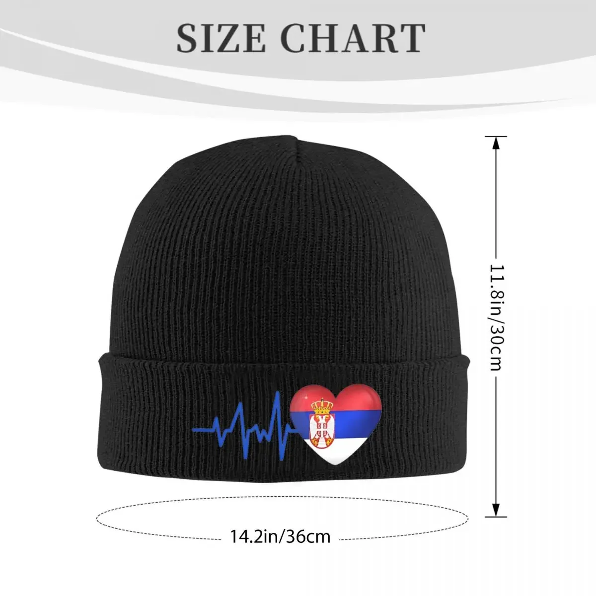 Heartbeat Сербии Флаг ЭКГ Шляпа Осенне-зимняя шапка Модные шапки Женская и мужская